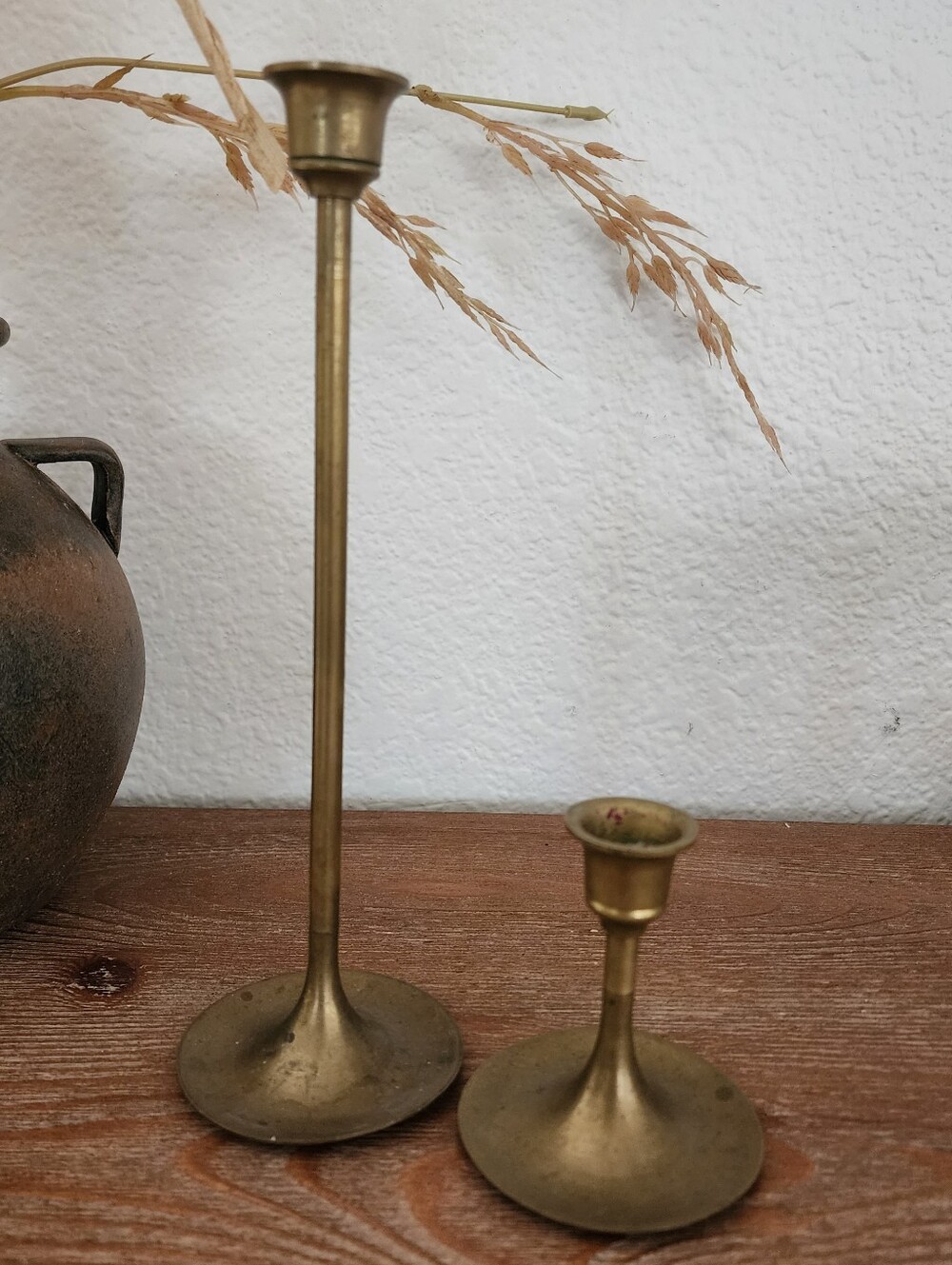 Vintage Brass Taper Candlestick Holders Set of 2